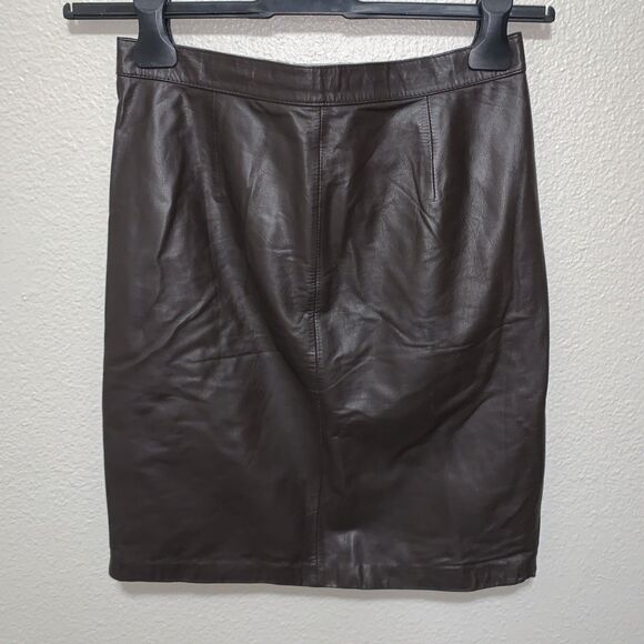 Contrasts Women’s Leather Skirt Size 13 Brown - Picture 3 of 5